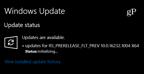 Windows 10 Insider Preview Build 16232.1004 udgivet, kun en mindre opdatering