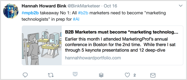live blogging marketing profs b2b marketing forum twitter eksempel