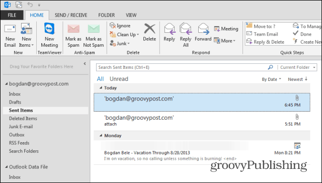 Outlook 2013: Ændre størrelse på store vedhæftede filer