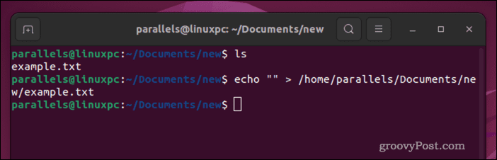 Tøm en Linux-fil ved hjælp af echo