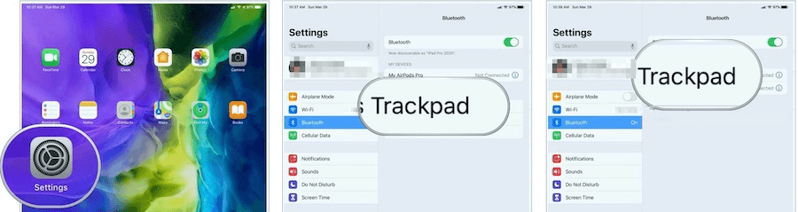 Installer trackpad