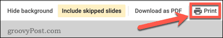 Udskrivning af Google Slides med noter