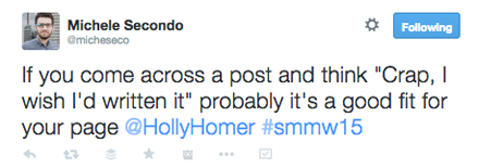 tweet fra holly homer smmw15 præsentation