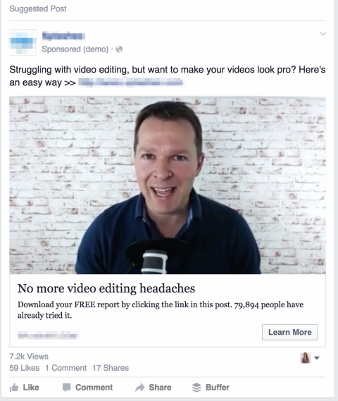 facebook videoannonce i nyhedsfeed