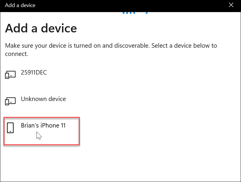 vælg bluetooth iphone brug dynamisk lås på Windows 11