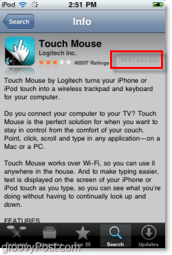 installer logitech touch mus på iphone