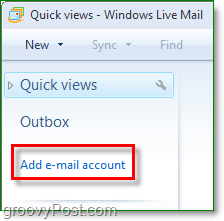 tilføj e-mail-konto til Windows Live Mail