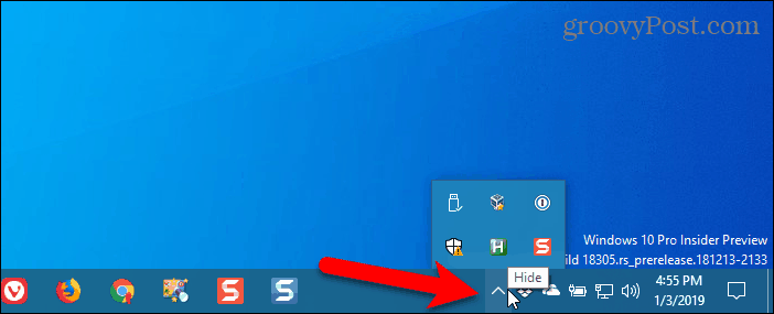 Kontroller, om Chrome er i Windows-systembakken