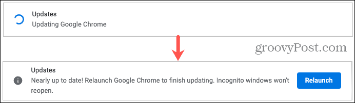 Opdatering og genstart af Google Chrome