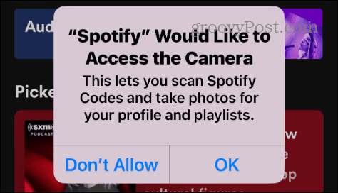 give spotify adgang til kamera