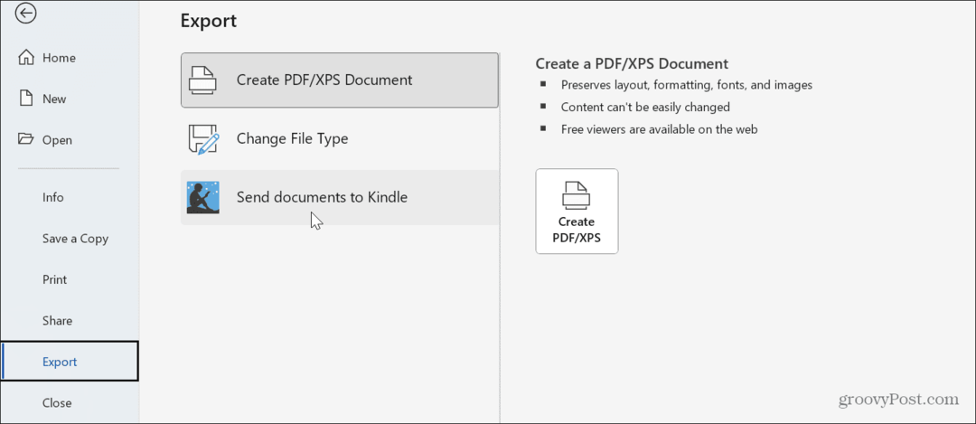 Sådan sender du Word-dokumenter til Kindle fra Windows 11