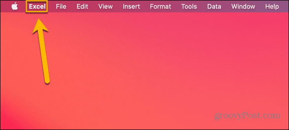 mac excel menu