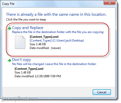 erstatte .xml-filer i Windows 7