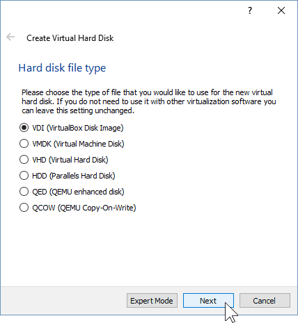 05 Bestem type harddisk (Windows 10-installation)