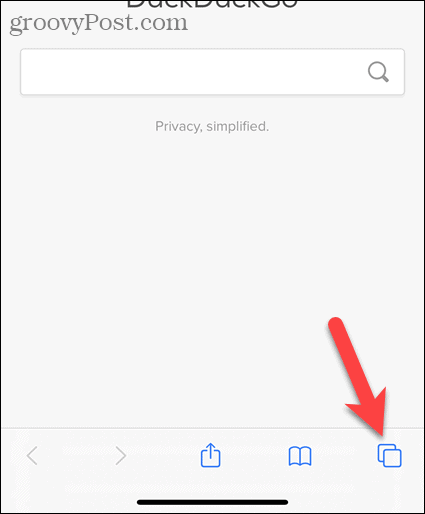 Tryk på faneknappen i Safari på iOS