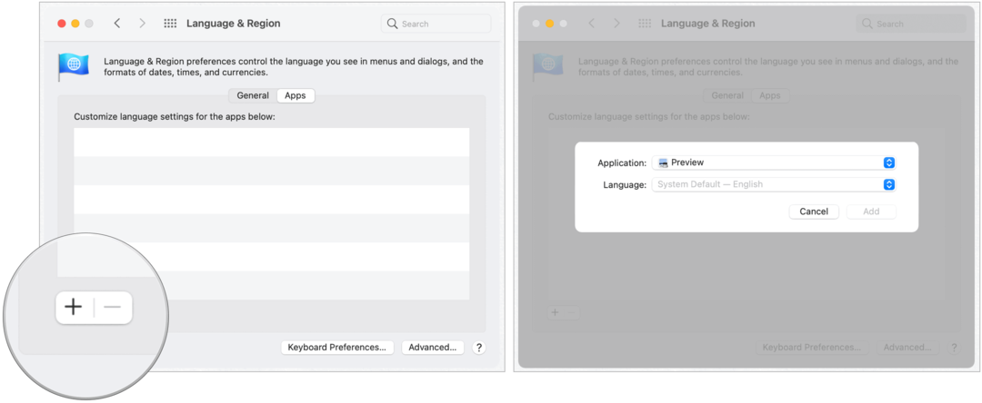 Mac skifter app-sprog