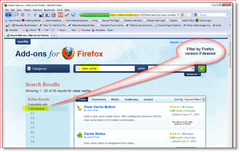 Filtrer Firefox-add-on-søgeresultater