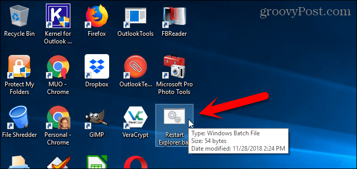 Kør en batchfil på Windows 10 Desktop