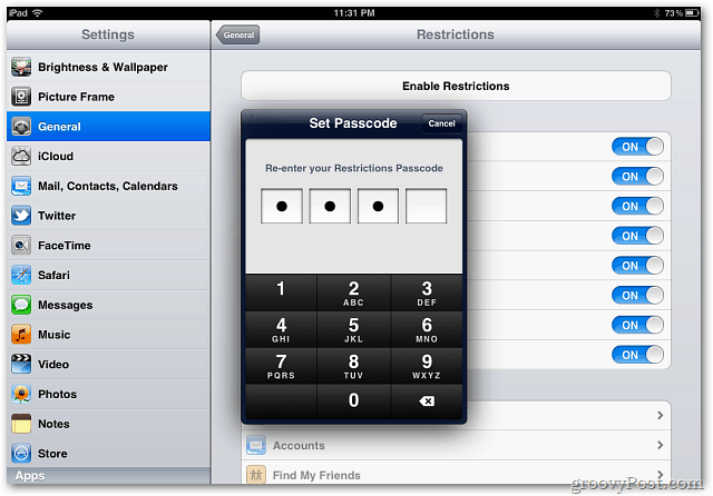 iOS-sæt adgangskode