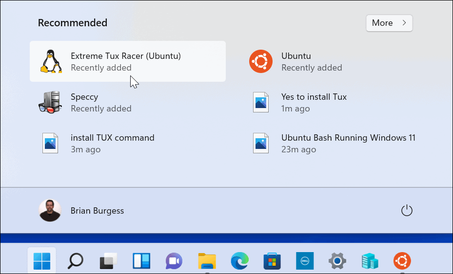 extreme tux racer installeret Start Windows 11