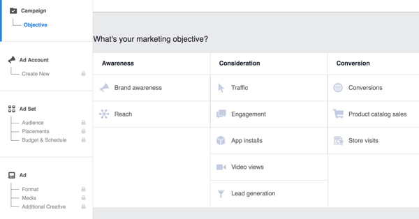 Vælg målet for din Facebook-kampagne.