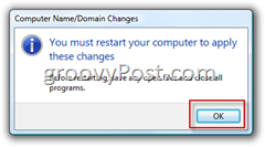 Windows Vista Deltag i en Active Directory AD-domænebekræftelse for at genstarte computeren