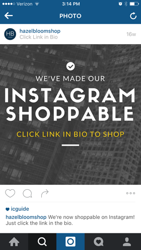 shoppable alarm på instagram