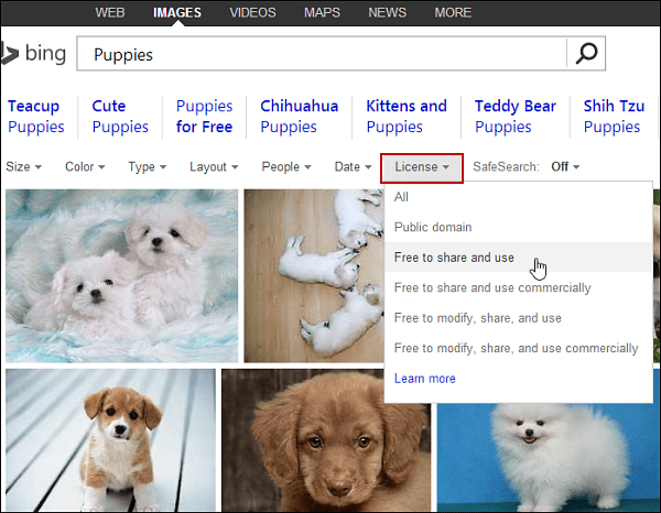Brug Bing og Google Image Search til gratis billeder til blogindlæg