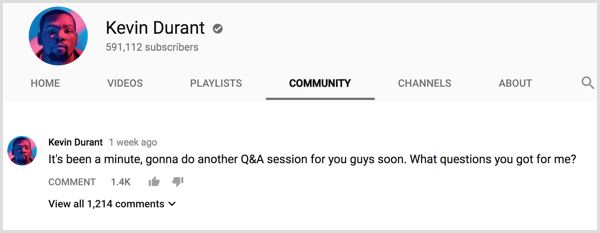 YouTube-kanal Community-fanen Spørgsmål og svar