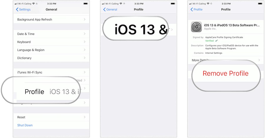 Ekstern iOS 13-profil