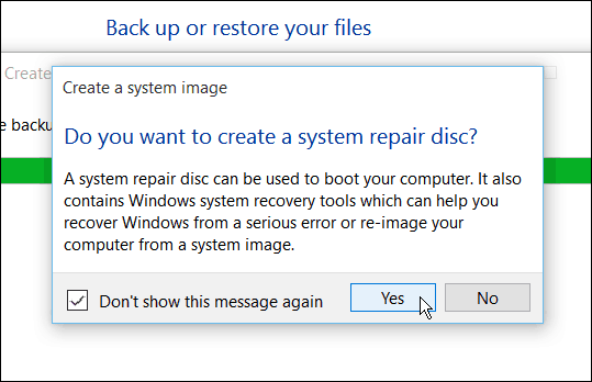 Opret Windows 10 gendannelsesnøgle