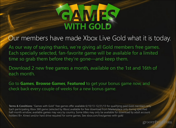 Xbox Live-spil med guldoversigt