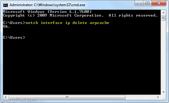arp-cache i windows 7