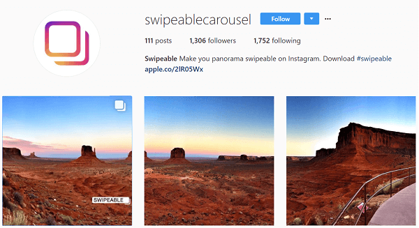 Swipeable gør panoramaer og 360-fotos til indlæg med flere billeder.