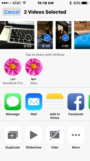 AirDrop gør det nemt at overføre videoer fra din iPhone til din Mac.