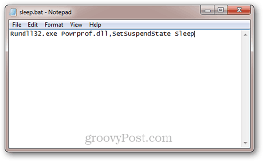 automatisk sleep-script til Windows 7