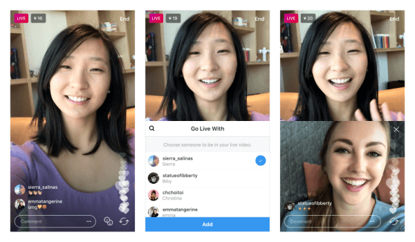 Instagram tester evnen til at dele live videoudsendelse med en anden bruger.