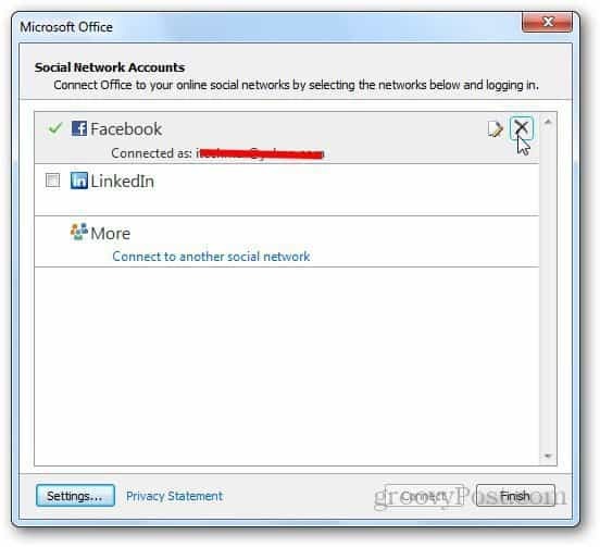 Sociale netværk Outlook 8