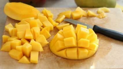 Hvordan hakker man mango? Hvordan skærer man nemmest mango i skiver? Den nemmeste mangohakketeknik derhjemme