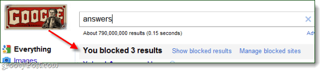 google search 3 blokerede resultater