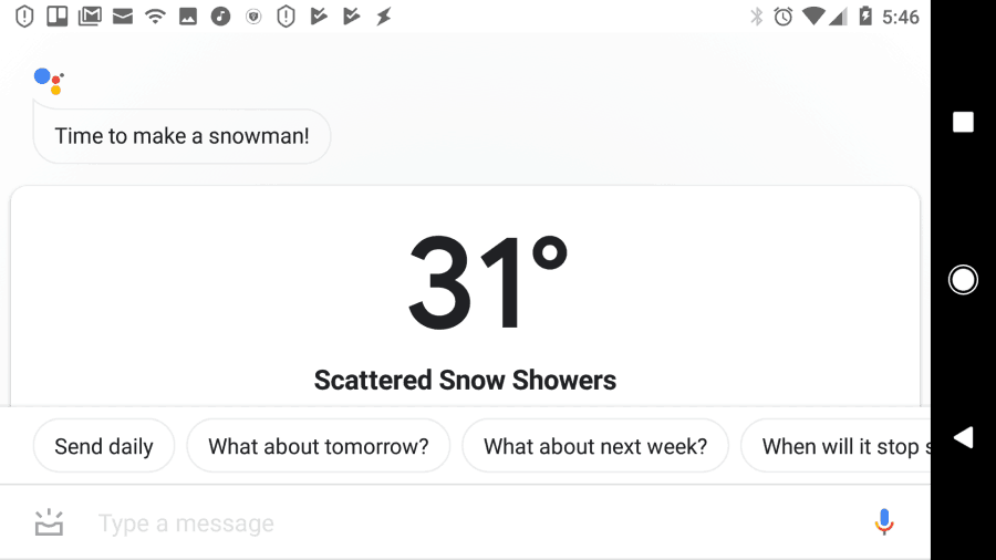 google assistent vejrprognose