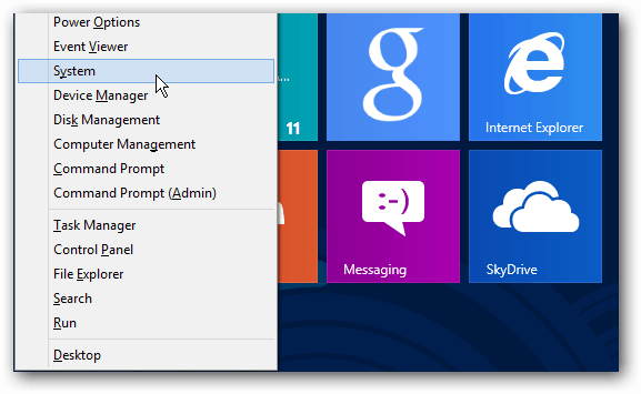 Windows 8 Power User-menu