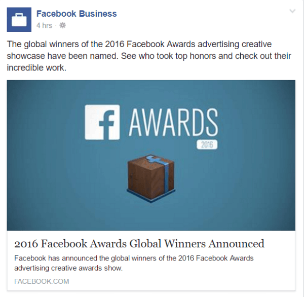 2016 facebook-priser