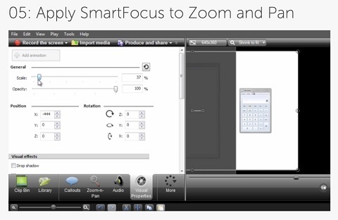 camtasia smart fokus funktion