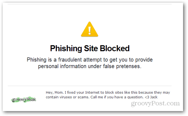 opendns phishing-sted blokeret