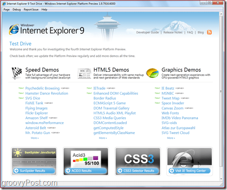 Internet Explorer 9: Download forhåndsvisning