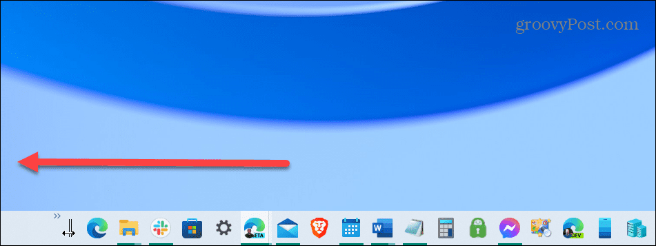 center Windows 10 proceslinje flytte til venstre