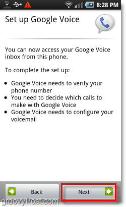 Google Voice på Android Mobile Log-in