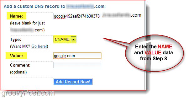 Administrer dit domæne DNS på Dreamhost.com CNAME