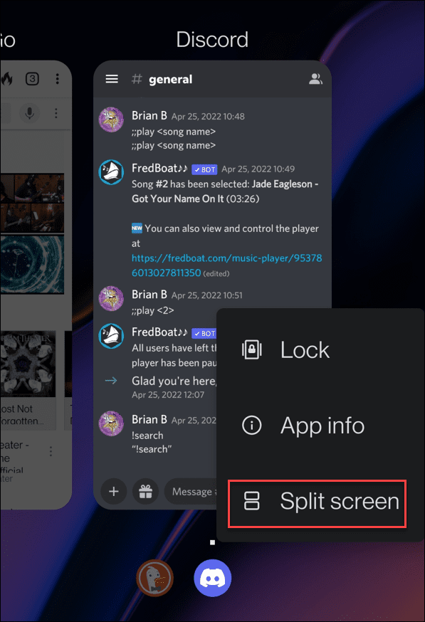 Split Screen mulighed